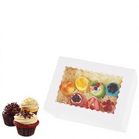 Boîte à cupcakes blanche pliable personnalisée en gros pour boulangerie, fabricant de boîtes à cupcakes individuels, boîtes à cupcakes personnalisées 2, 4, 6, 10, 12 emplacements