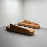 Sofá Seccional Modular de Lujo Moderno Nórdico, Curvo en Forma de Serpiente, de Cuero PU Duradero, Diseño Orgánico Pebble, para Villa, Gimnasio, Hospital, Sala de Estar