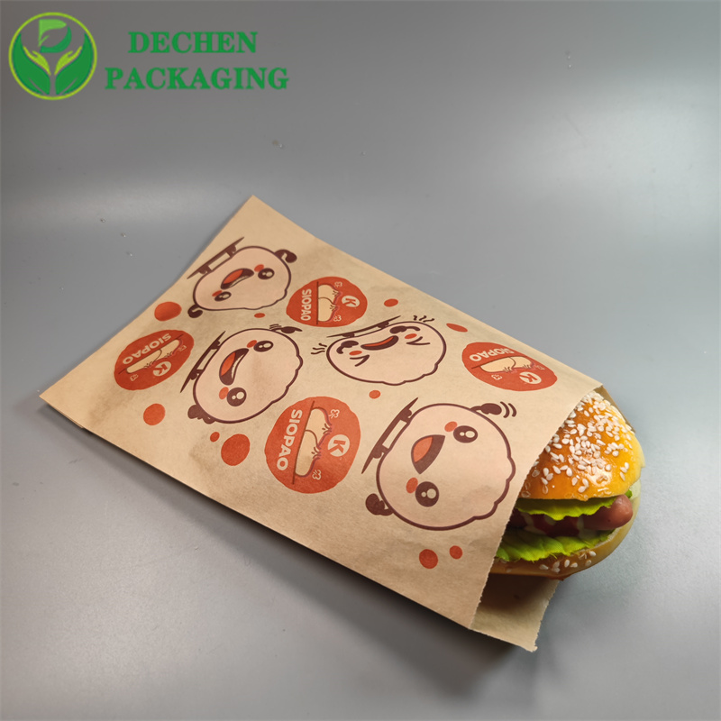 Printed Paper Bags Restaurant Takeaway Kraft Paper Bag Custom Kraft Paper Shopping Food Bag
