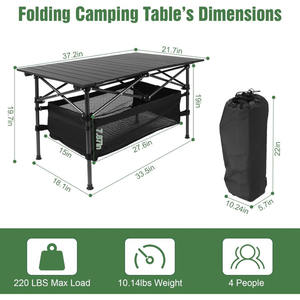 Versatile 37" x 22" <b>Folding</b> <b>Table</b> with Convenient Carry Bag <b>for</b> Camping - Product Image 6