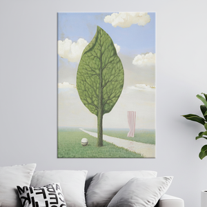 Surrealist Leaf Tree Canvas Art: Magritte Dream Print Decor,<b>WRAPPED</b> CANVAS - Product Image 2