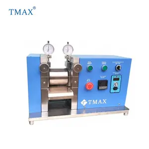 Il laboratorio di marca TMAX ha utilizzato la piccola macchina del calendario della pressa del rullo di calore dell'elettrodo della batteria delle celle al litio Mini