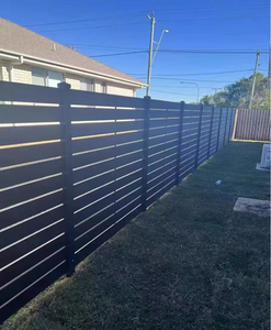 Pannelli di recinzione a doghe in alluminio orizzontale nero - Product Image 6