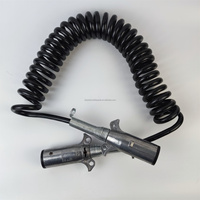 Cable de alimentación espiral de alta resistencia con aislamiento de PU y conector de remolque metálico de 7 pines de alta calidad para camión y remolque