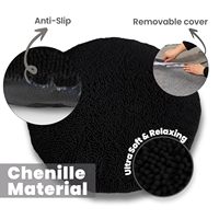 Tapis Starmoon pour chiens et chats, lit pour chien en forme de beignet, doux et relaxant, en chenille, housse amovible