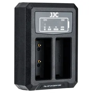 JJC USB双电池充电器Fuji富士胶片NP-W126 NP-W126S XT3 X100F X-Pro2 X-Pro1 XT2 XT1 XT30 XT20 XT10替换BC-W126