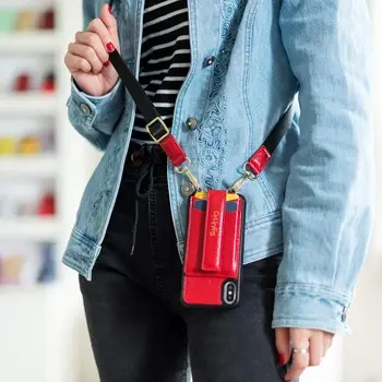 يدوي محفظة جلدية الكتف Crossbody هاتف محمول حالة مع حزام فتحة للبطاقات حامل محفظة ل فون الهاتف زينة شحن