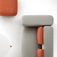 Tabouret à manches avec repose-pieds, design moderne, ensembles de canapé en tissu, en coupe, pour bureau, salon, restaurant