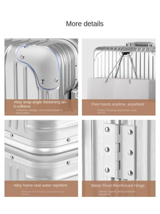Bagages en aluminium légers, bagages de <span class=keywords><strong>voyage</strong></span> à main avec serrure TSA approuvée, résistants à l'eau, pour les voyages d'affaires et les <span class=keywords><strong>week</strong></span>-ends - Product Image 2