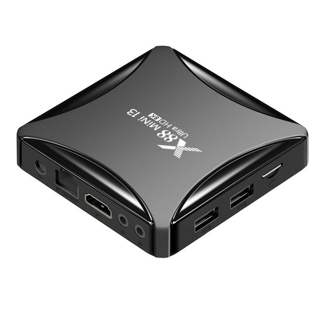 X88 Mini 13 4K HD Android 13 Smart TV Box RK3528 Quad-Core 2.4G /5G Dual Band Wifi BT5.0 Media Player 12 Month