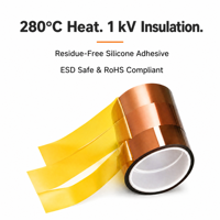 Ruban en polyimide brun haute température, antistatique, isolation électrique, certifié RoHS