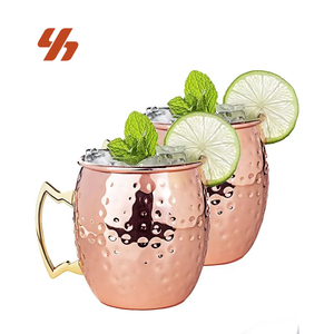 Mug à café personnalisé <span class=keywords><strong>en</strong></span> forme de tambour, 500 ml, résistant aux chocs, <span class=keywords><strong>en</strong></span> acier inoxydable plaqué <span class=keywords><strong>cuivre</strong></span>, pour <span class=keywords><strong>cocktail</strong></span> Moscow Mule - Product Image 1