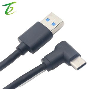 Codo chapado en oro tipo C a cable de datos de carga USB3.0, cable de datos de disco duro tipo C de ángulo recto de 90 grados en el puerto C - Product Image 5