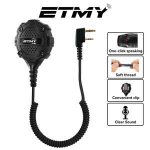 Microphone haut-parleur à distance ET-MH500 avec connecteur 2 broches et prise jack 3,5 mm pour radio talkie-walkie UV-5R UV-82 BF-888S BF-9700 - Product Image 1