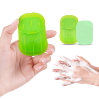 Boîtes de savon solide miniatures portables, feuilles de savon jetables pour voyage, savon en papier avec parfum naturel pour une utilisation en intérieur/extérieur