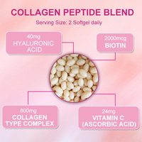 Capsules d'acide hyaluronique, de biotine et de collagène OEM N21 pour la santé des cheveux, des ongles et des os, complément de peptides de collagène multi-sources