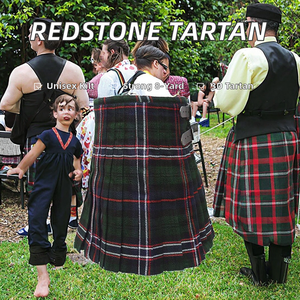 Kilt Escocés Unisex Highland Redstone con Patrón 3D, Prenda Tradicional Hecha de Tela Acrílica Resistente de 8 Yardas - Product Image 2