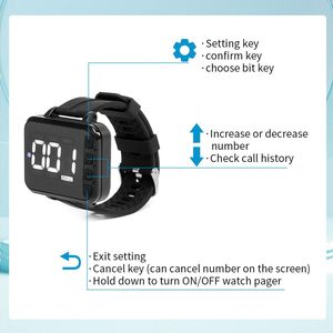 Dịch Vụ Phục Vụ Không Dây Hệ Thống Cuộc Gọi Nhà Hàng Cổ Tay Máy Nhắn Tin Dịch Vụ Cuộc Gọi Đẩy Nút Gọi - Product Image 2