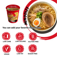 Minoodles Bulk Manufacturing Noodles Product Oem Custom Noodles Chicken Flavor Halal Ramen Cup Soup Instant Noodles 65g