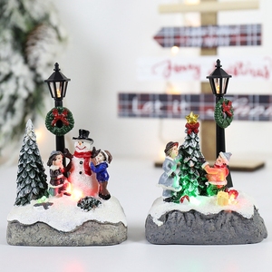 Home Decor <strong>Christmas</strong> <strong>Village</strong> <strong>Houses</strong> LED Light Decorations Santa Claus Ornament Home Accessories Party Supplies Gift <strong>Resin</strong> Crafts - Product Image 4