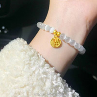 Bracelet en laiton plaqué or de Dubaï, style Fu, avec pierres de soleil et opale, idéal pour cadeau et vente en gros