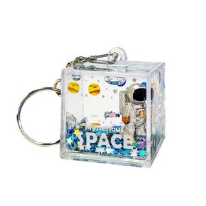 Crystal Astronaut Keychain Globe <b>Floating</b> Spaceman Star Keychain Luxury Liquid Quicksand Planet Keyring for Kid Children Gift - Product Image 1
