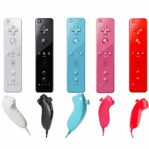 2进1内置运动加无线游戏手柄Joypad Nunchuks，带硅胶用于任天堂Wiis遥控器操纵杆