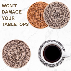 Sous-verres ronds en <span class=keywords><strong>feutre</strong></span> absorbant la chaleur, imprimés, personnalisés, pour boissons, verres à vin, tasses à thé, tasses à café - Product Image 2