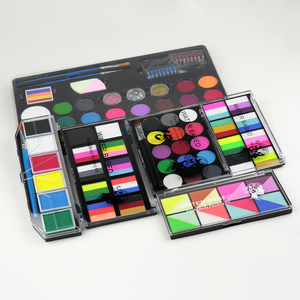 Vente en gros <span class=keywords><strong>Kit</strong></span> de <span class=keywords><strong>peinture</strong></span> pour le visage et le corps <span class=keywords><strong>Kit</strong></span> de <span class=keywords><strong>peinture</strong></span> professionnelle pour le visage hypoallergénique non toxique avec pochoirs et pinceaux - Product Image 2
