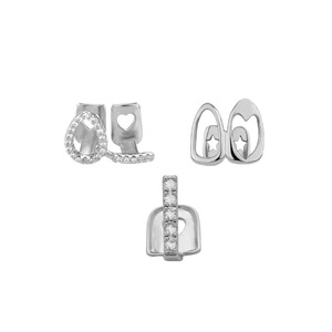 30 قطعة من أغطية الأسنان المرصعة بالزركون على شكل قلب مجوف قابلة للإزالة لتزيين الأسنان على طراز الهيب هوب - Product Image 5