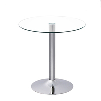 Bazhou café tables et chaises fabricants Mesa de cristal transparent rond en verre table à café chaud 4 chaises table à manger
