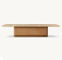 Table basse rectangulaire RH OEM en chêne américain, luxe, pour salon moderne, villa, hôtel, marbre, mobile, décorative