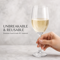 Verres à vin en plastique PET de 14 oz (400 ml), sans BPA, réutilisables, incassables, transparents, en vrac pour mariage, banquet, restaurant