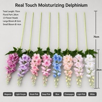 Bunga Delphinium Mewah Sentuhan Asli Bunga Palsu Dekorasi Ruang Tamu Bunga Valentine Rangkaian Bunga untuk Pernikahan