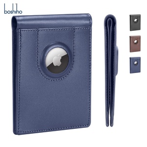 Cartera Delgada de Cuero Genuino Boshiho con Bolsillo Frontal para Hombre, con Ranura para AirTag y Bloqueo RFID - Product Image 1