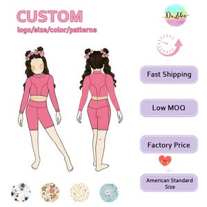 플러스 사이즈 가능 피트니스&요가 탑과 골지 팬츠 플로럴 패턴 레깅스 스포츠웨어 의류 - Product Image 4