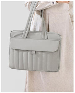 กระเป๋าแล็ปท็อปสำหรับผู้หญิง กระเป๋าเอกสารป้องกันการกระแทกอเนกประสงค์ กระเป๋าคอมพิวเตอร์แบบพกพาทันสมัยเรียบง่าย - Product Image 2