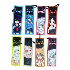 Tùy Chỉnh Xe Máy Xe Hơi Chuyến Bay Keychain Anime Cô Gái Keytag Vải Sexy Dệt Anime Máy Bay Phản Lực Vòng Key Tag Tấn Công Trên Titan