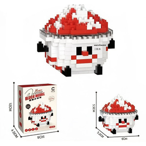 Micro <span class=keywords><strong>Burger</strong></span> Baustein-Set Niedliche Cartoon-Figur Micro Brick Figur ABS-Kunststoff Pädagogisches Spielzeug Schreibtisch-Deko Geschenk Großhandel - Product Image 4