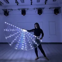 Drapeaux LED de danse du ventre, drapeau lumineux en demi-cercle pour la danse de louange, accessoires de scène pour spectacles, bars, clubs et festivals