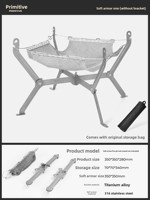 Poêle à bois pliable en alliage de titane pour l'extérieur, foyer de camping, barbecue, feu de camp, avec étui de transport