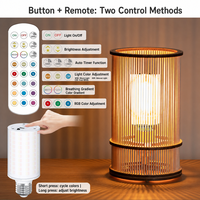 Ampoule LED rechargeable RGB 15 couleurs avec télécommande E26 E27 USB-C, lumière d'ambiance magnétique décorative pour la décoration de la maison