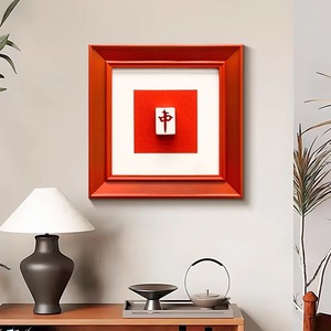 SJ rojo chino estilo francés tridimensional Mahjong dormitorio pintura decorativa buen <span class=keywords><strong>significado</strong></span> pintura de pared de mesa física - Product Image 1