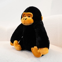 Dernier modèle de peluche gorille noir personnalisée, jouet en peluche animal en coton PP brodé pour anniversaire