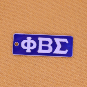 Ciondolo Rettangolare in Metallo Stampato con Lettere Greche Phi Beta Sigma per Creazione di Gioielli Fai-da-Te, Fraternità e Sororità Fondate nel 1914 - Product Image 2