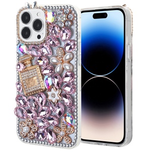 เคสโทรศัพท์กันกระแทกแบบมีวงแหวนแม่เหล็ก รุ่นหรูหรา ประดับเพชร วัสดุ TPU+PC สำหรับ 15/14/13/12 Pro Max หลายสี - Product Image 2