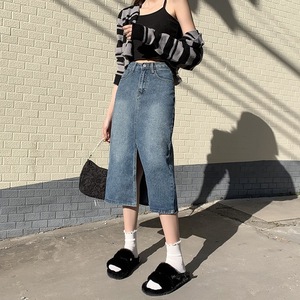 2026 Women Jeans <b>Skirt</b> High Quality Denim <b>Skirt</b> Sexy High Waist Slimming Explosive Slit <b>Wrap</b> Hip Midi Jeans <b>Skirt</b> - Product Image 1