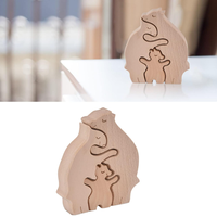Figurines en bois sculptées à la main, Art moderne, Sculpture en bois durable, Ours Anima, Ours en puzzle, Ours en famille, Cadeaux, Magasins