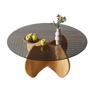 NKAHS Tempered Glass <b>Coffee</b> <b>Table</b> Set Modern Minimalist Light Luxury <b>Round</b> <b>Table</b> <b>Small</b> Space Home Dual-Size Combina - Product Image 5