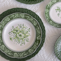 Ensemble de vaisselle en céramique créative rétro vert foncé Vintage Marie de Style de luxe français pour un usage domestique ou comme cadeau